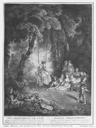 Die Freuden des Sommers, graviert von Francois Joullain (1697-1778)